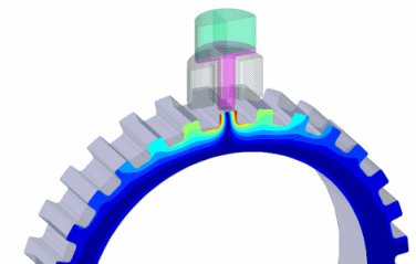 magnetic flux density plot on gear tooth sensor