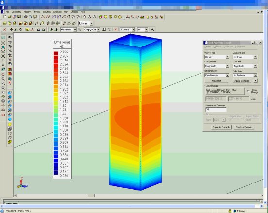 This is a more academic problem: it represents the currents on an hollow steel column induced by a large 3-phase coil system. The zoomed version shows skin depth penetration inside the steel thickness.